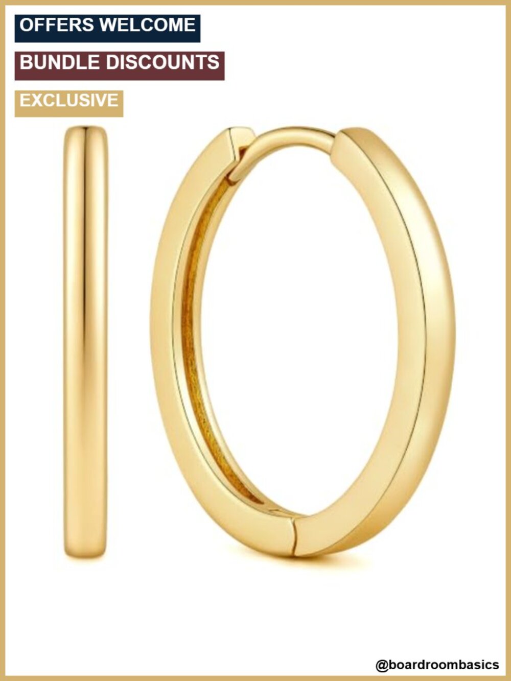 14K Gold Plated Small Hoop Earrings Geometric Huggie Women